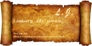 Lemberg Jávorka névjegykártya